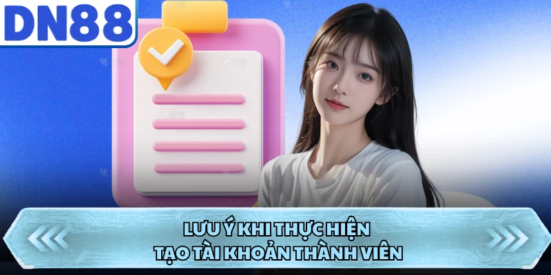 Lưu ý khi thực hiện tạo tài khoản thành viên